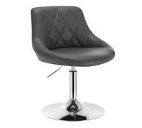 WOLTU Casa Sedia Alta per Cucina con Schienale in Ecopelle, senza Poggiapiedi, l'altezza può essere regolata tra 42-58 cm, Grigio, BH241gr-1