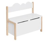 WOLTU Cassapanca in Legno, Contenitore per Bambini | Per Cameretta dei Bambini, con Schienale e Coperchio