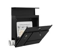 WOLTU Cassetta postale esterna per giornali Cassetta postale stradale con serratura con 2 chiavi Finestra di visualizzazione Cassetta postale da parete Cassetta postale per esterni