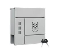 WOLTU Cassetta postale per montaggio a parete per esterni Porta giornali durevole con finestre di visualizzazione Cassette postali esterne con serratura Decorazioni per la casa moderne Gray