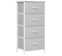 WOLTU Cassettiera, 4 Cassetti in Tessuto, Armadio di Stoccaggio per Camera da Letto Corridoio Soggiorno, Struttura in Acciaio, E1 Piano in Legno, Bianco+Grigio Chiaro, SSK011hgws