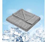 WOLTU Coperta Estiva Coperta Refrigerante fibra superfine Rinfrecante in Tessuto Arc-Chill Fibre di Raffreddamento Antibatterico Antiallergenico Traspirante per Letto Divano, 150 x 200cm Grigio