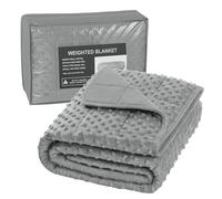 WOLTU Coperta Ponderata 90x120 cm, 1,4 kg, Grigio | in Cotone e Peluche con Minky, Coperta Pesante Double-face, Coperta Rilassante Antistress per il Sonno