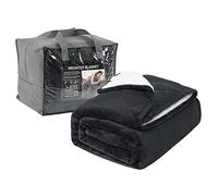 WOLTU Coperta Ponderata per Adulti, Coperta Appesantita Double Face in Flanella e Lana d'Agnello, 9kg 150x200cm, Coperta Pesata Terapeutica per il Sonno, con Perle di Vetro, Antracite