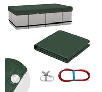 WOLTU Copertura per Piscina Rettangolare 300x200x20cm, Telo Copripiscina Invernale in PE 200g/m², Idrorepellente, con Corda e Elemento di Fissaggio, Verde