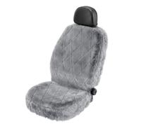WOLTU Coprisedile Singolo Anteriore per Auto Universali Seat Cover Protezione per Sedile della Macchina in Pelliccia di Agnello Argenteo