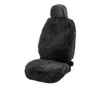 WOLTU Coprisedile Singolo Anteriore per Auto Universali Seat Cover Protezione per Sedile della Macchina in Pelliccia di Agnello Nero
