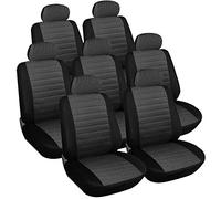 WOLTU Coprisedili Auto 7 Posti Per Pkw, Van Seat Cover Protezioni Universali per Macchina Tessuto Poliestere Grigio