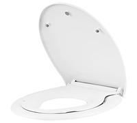 WOLTU Copriwater con Sedile WC per Bambini, Copri WC a Forma di O, Cerniere Regolabili, Sgancio Rapido, Fissaggio Superiore, in PP, Bianco