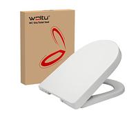 WOLTU Copriwater Sedile WC Coperchio con Chiusura Ammortizzata Soft Close Toilet Seat Bagno in Plastica Antibatterico Bianco Forma di D