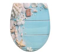WOLTU Copriwater Universale Sedile WC in Duroplast con Coperchio Chiusura Ammortizzata Antibatterico Tavoletta WC Cerniere Regolabili Soft Close per Bagno a Forma di O