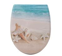 WOLTU Copriwater Universale Sedile WC in Duroplast con Coperchio Chiusura Ammortizzata Tavoletta WC Cerniere Regolabili Soft Close per Bagno Spiaggia a Forma di O