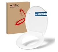 WOLTU Copriwaterc Bianco a Forma di O, Sedile per WC con Chiusura Morbida e Sgancio Rapido, in Duroplast, Set di Fissaggio Superiore, Bianco