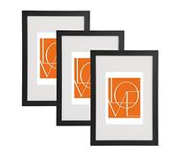 WOLTU Cornice per Foto 20x30 cm Set di 3 da Parete e Tavolo, Montaggio Verticale o Orizzontale, Cornice per Poster con Cornice in Legno e Pannello in Plastica, Nero