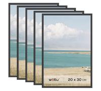 WOLTU Cornice per Foto 20x30 cm Set di 5 da Parete e Tavolo, Set di 10 Cornice per Poster Nero in Plastica, Collage Foto Portafoto Montaggio Verticale o Orizzontale