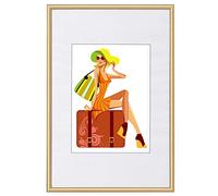 WOLTU Cornice per Foto A4 21x29,7cm da Parete e Tavolo, Cornice per Poster Oro in Plastica, Collage Foto Portafoto Montaggio Verticale o Orizzontale