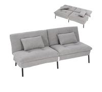 WOLTU Divano Letto 2 Posti, 2 Cuscini, Schienale Regolabile, Grigio Chiaro