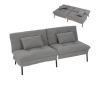 WOLTU Divano Letto 2 Posti, 2 Cuscini, Schienale Regolabile, Grigio Scuro