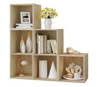 WOLTU Espositore in piedi Scaffale a cubo Libreria bianca con armadietto a 6 scomparti per soggiorno, sala lettura, camera da letto, ingresso