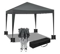WOLTU Gazebo da Giardino Richiudibile 3x3m Gazebo da Esterno in Ferro Regolabile in Altezza Tendone Pieghevole con Set di 4 Sacchi di Sabbia, Facile da Montare Antracite