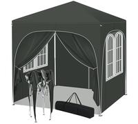 WOLTU Gazebo Pieghevole 2x2m con 4 Pareti Rimovibili - Protezione Solare UPF 50+, Struttura Metallica Anti-Vento, 3 Regolazioni Altezza, Tendone da Giardino/Campeggio/Spiaggia - Grigio
