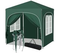 WOLTU Gazebo Pieghevole 2x2m con 4 Pareti Rimovibili - Protezione Solare UPF 50+, Struttura Metallica Anti-Vento, 3 Regolazioni Altezza, Tendone da Giardino/Campeggio/Spiaggia - Verde