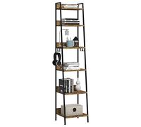 WOLTU Libreria a 6 Ripiani, Scaffale con 4 Ganci Industriale