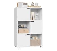 WOLTU Libreria Armadio a 6 Cubi con Ante Mensola di Legno