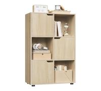 WOLTU Libreria Armadio a 6 Cubi con Ante Mensola di Legno