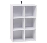 WOLTU Libreria Bianca con 6 Cubi Portaoggetti, Scaffale in Legno Multiuso, Mobiletto Salvaspazio per Soggiorno, Camera da Letto, Ufficio 59.6X29X89cm, SK002ws3