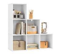 WOLTU Libreria con 6 Cubi, Scaffale con Scomparti Aperti per Libri, Decorazioni, Piante, Legno Ingegnerizzato Bianco, Camera da Letto, Soggiorno, Ufficio, 90x30x90cm, SK061ws