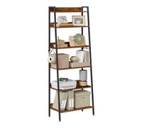 WOLTU Libreria Metallica 6 Livelli, Scaffale Verticale Salvaspazio | per Studio, Soggiorno e Cucina, 36x64x187,5 cm, Legno Vintage + Nero