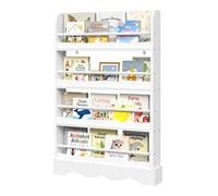 WOLTU Libreria Montessoriana per Bambini, Scaffale Porta Libri Salvaspazio a 4 Ripiani, Piccola Libreria a Muro in Legno, per Cameretta, Stanza dei Giochi, 80x12x118cm