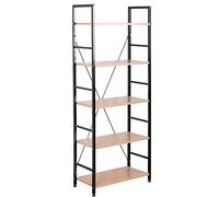 WOLTU Libreria Scaffale in Metallo Legno 5 Ripiani Scaffalatura Fioriera Porta Piante RGB9308hei