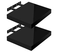WOLTU Mensola da Muro, Mensola Nero, Mensole 30x22.9x3.8cm, MDF 2er
