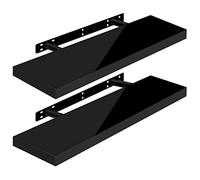 WOLTU Mensola da Muro, Mensola Nero, Mensole 70x22.9x3.8cm, MDF 2er