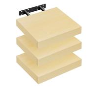 WOLTU Mensola da Muro Rettangolare Scaffale Libreria a Parete Decorazione per Cameretta Ufficio Porta CD/Dvd in Legno Rovere giallo 25cm, Set di 3, RG9365kei-3