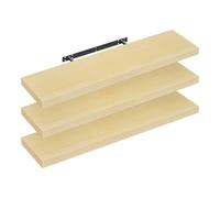 WOLTU Mensola da Muro Rettangolare Scaffale Libreria a Parete Decorazione per Cameretta Ufficio Porta CD/Dvd in Legno Rovere giallo 90cm, Set di 3, RG9370kei-3