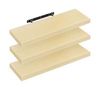 WOLTU Mensola da Muro Rettangolare Scaffale Libreria a Parete Decorazione per Cameretta Ufficio Porta CD/Dvd in Legno Rovere giallo 70cm, Set di 3, RG9369kei-3
