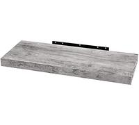WOLTU Mensola da Muro Rettangolare Scaffale Libreria a Parete Decorazione per Cameretta Ufficio Porta CD/Dvd in Legno Rovere Grigio 60cm RG9319grei