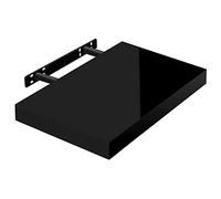WOLTU Mensola da Muro Scaffale Sospeso da Parete Libreria Piccola per Soggiorno Cameretta Porta CD Dvd, Pannello MDF 30x22,9x3,8cm, Nero, RG9476sz