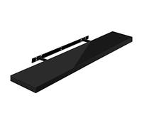 WOLTU Mensola da Muro Scaffale Sospeso da Parete Libreria Piccola per Soggiorno Cameretta Porta CD Dvd, Pannello MDF 30x22,9x3,8cm, Nero, RG9482sz