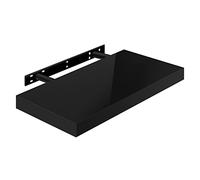 WOLTU Mensola da Muro Scaffale Sospeso da Parete Libreria Piccola per Soggiorno Cameretta Porta CD Dvd, Pannello MDF 30x22,9x3,8cm, Nero, RG9477sz