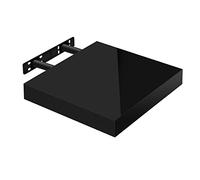 WOLTU Mensola da Muro Scaffale Sospeso da Parete Libreria Piccola per Soggiorno Cameretta Porta CD Dvd, Pannello MDF 25x22,9x3,8cm, Nero, RG9488sz