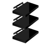 WOLTU Mensola da Muro, Set di 3, Scaffale Sospeso da Parete Libreria Piccola per Soggiorno Cameretta Porta CD DVD, Pannello MDF 30x22,9x3,8cm, Nero, RG9489sz-3