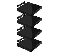 WOLTU Mensola da Muro, Set di 4, Scaffale Sospeso da Parete Libreria Piccola per Soggiorno Cameretta Porta CD Dvd, Pannello MDF 25x22,9x3,8cm, Nero, RG9488sz-4