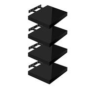 WOLTU Mensola da Muro, Set di 4, Scaffale Sospeso da Parete Libreria Piccola per Soggiorno Cameretta Porta CD Dvd, Pannello MDF 30x22,9x3,8cm, Nero, RG9489sz-4