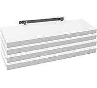WOLTU Mensola da Parete/Muro, Mensola in Legno MDF, Bianca, Set di 4, per Cucina, Bagno, Soggiorno, ECC RG9371ws-4