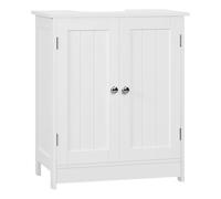 WOLTU Mobile da Bagno Sottolavello, Mobiletto da Bagno Bianco, Mobile Sotto Lavabo, con Ripiano Regolabile, 50x60x30 cm