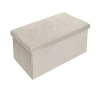 WOLTU Panche contenitore per ingresso Cassapanca Pieghevole Ottomane in velluto, Max Portata Statica di 300 kg, 80 L, 76x37,5x38 cm Crema